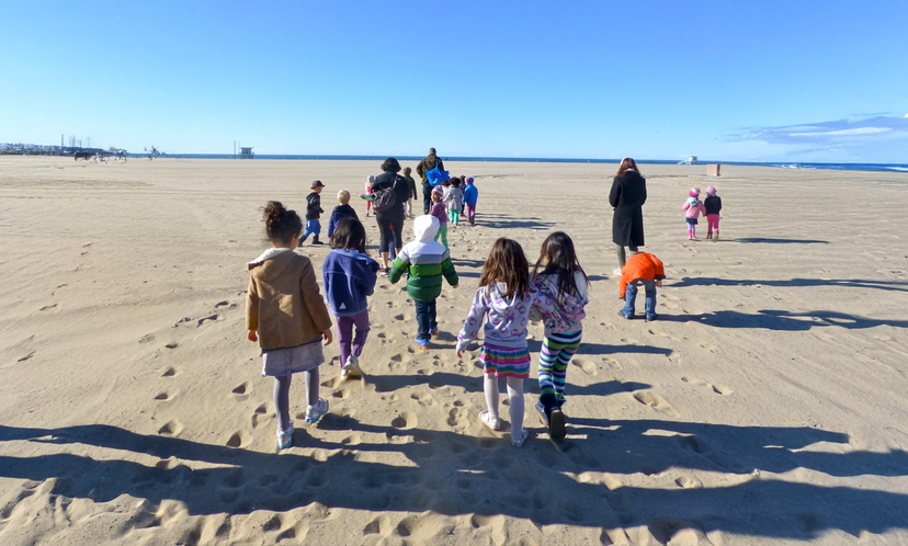 Children playing in the beach